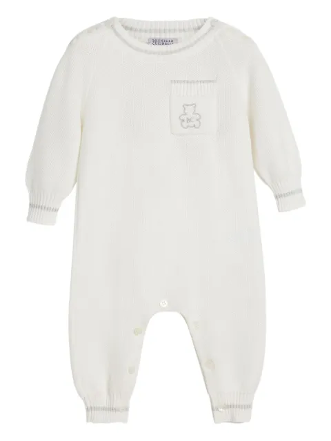 Brunello Cucinelli Kids embroidered-logo romper