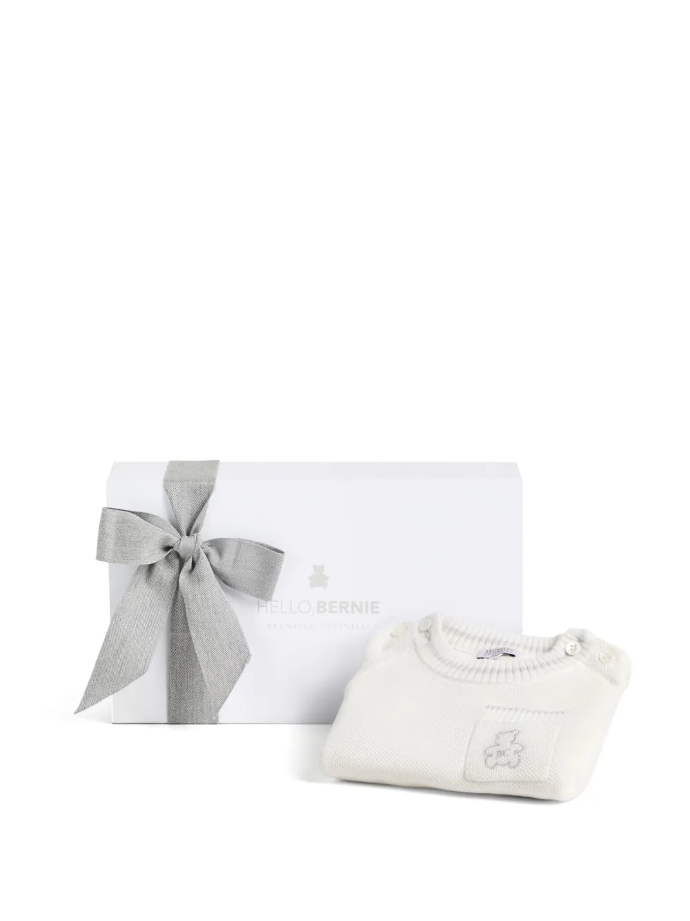 Brunello Cucinelli Embroidered-logo Romper In White