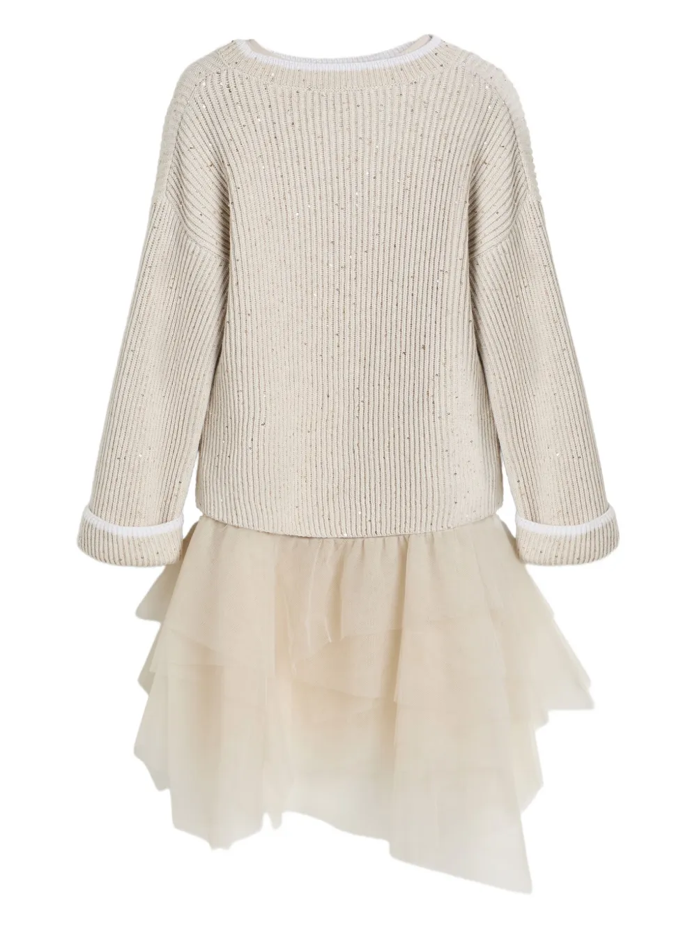 Brunello Cucinelli Kids knitted layered dress Beige