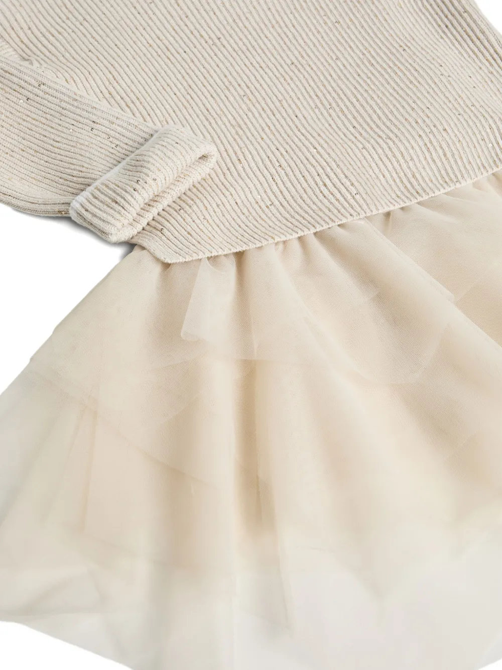 Brunello Cucinelli Kids knitted layered dress Beige