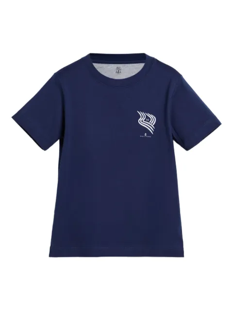 Brunello Cucinelli Kids playera con logo estampado