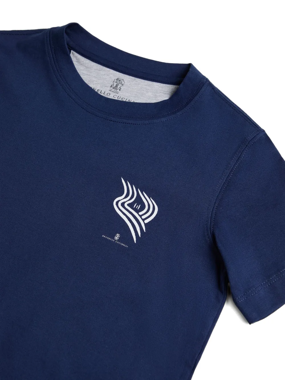 Brunello Cucinelli Kids logo-print t-shirt Blauw