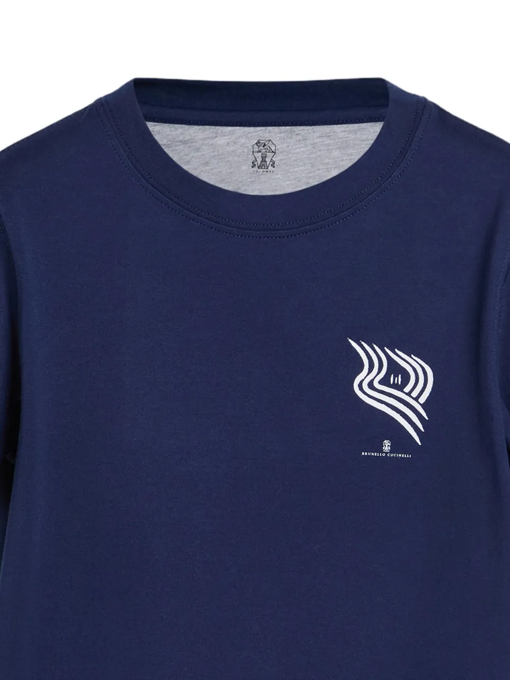 Brunello Cucinelli Kids logo-print t-shirt Blauw