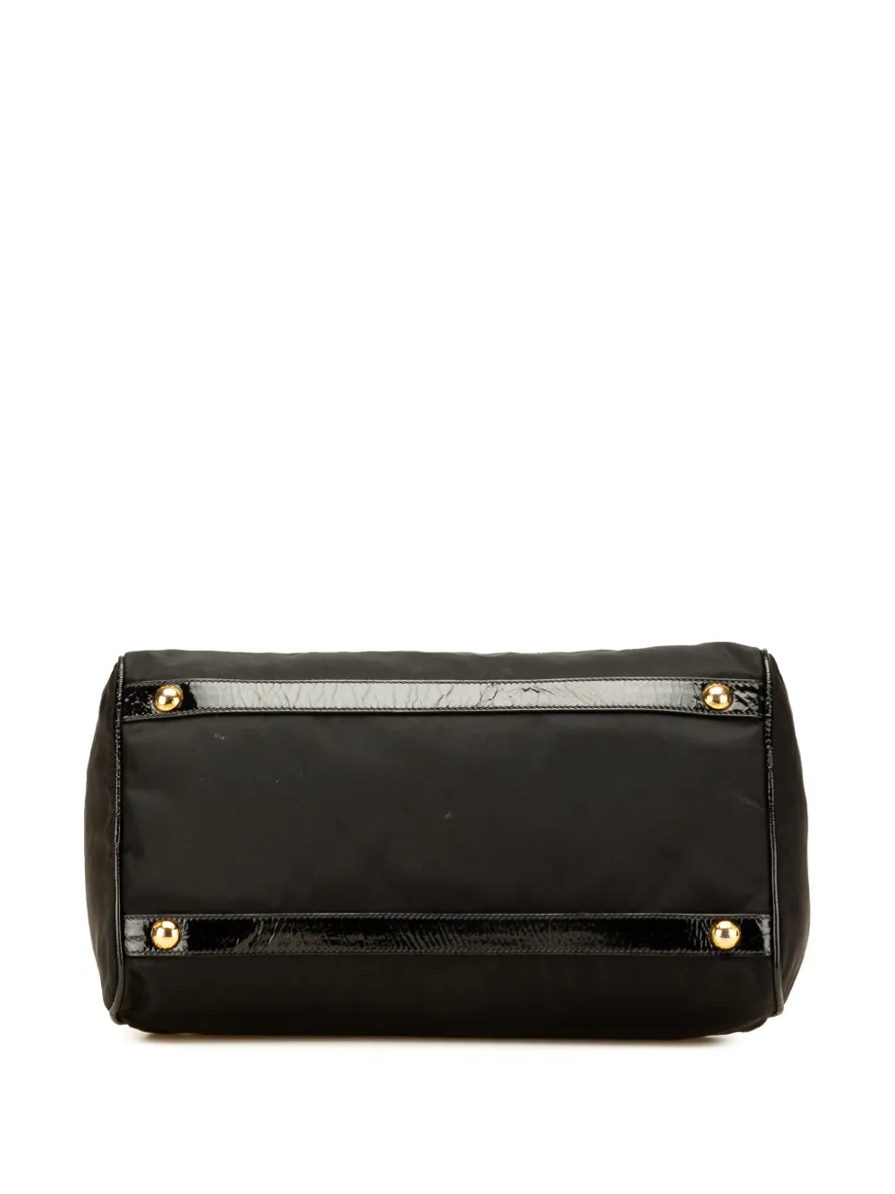バッグ 00s prada archive pocketable boston bag Prada Pre-Owned 2000-2025 Vernice Trimmed Tessuto Boston Bag
