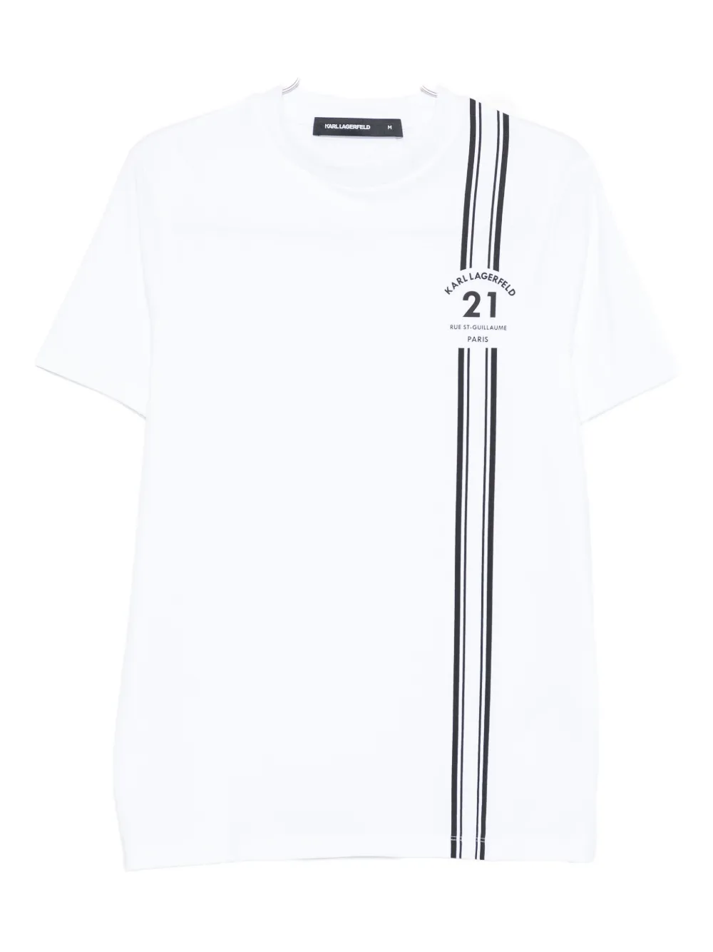 Karl Lagerfeld stripe-detail T-shirt - Bianco