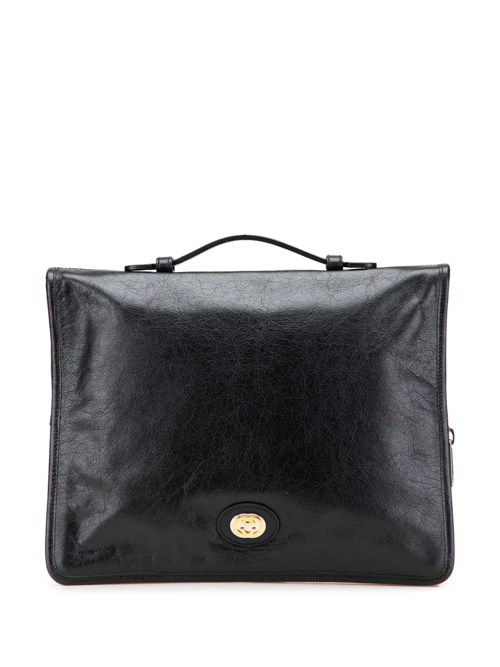Gucci Pre-Owned 2000-2015 ソフトレザー インターロッキングG ポートフォリオ ビジネスバッグ - ブラック Gucci Pre-Owned 2000-2015 ソフトレザー インターロッキングG ポートフォリオ ビジネスバッグ - ブラック