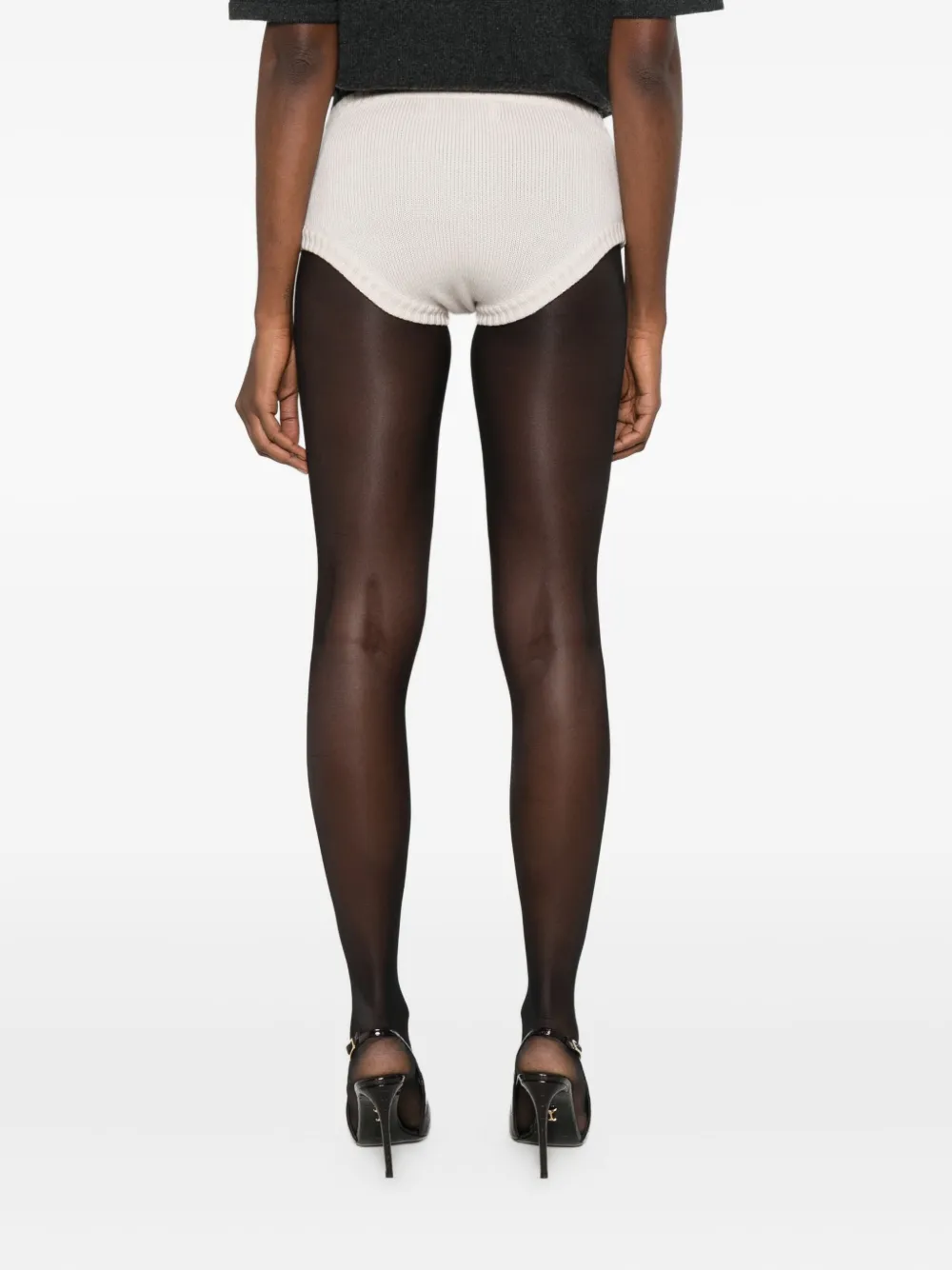 Rowen Rose Gebreide shorts Wit