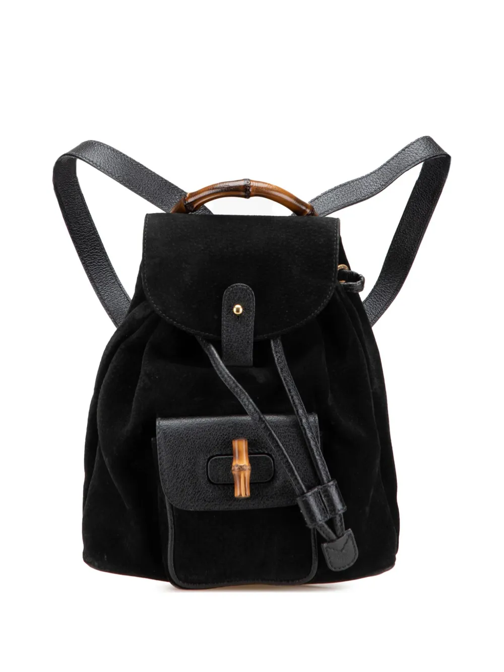 Gucci Pre-Owned 2000-2015 バンブー スエード バックパック - ブラック Gucci Pre-Owned 2000-2015 バンブー スエード バックパック - ブラック