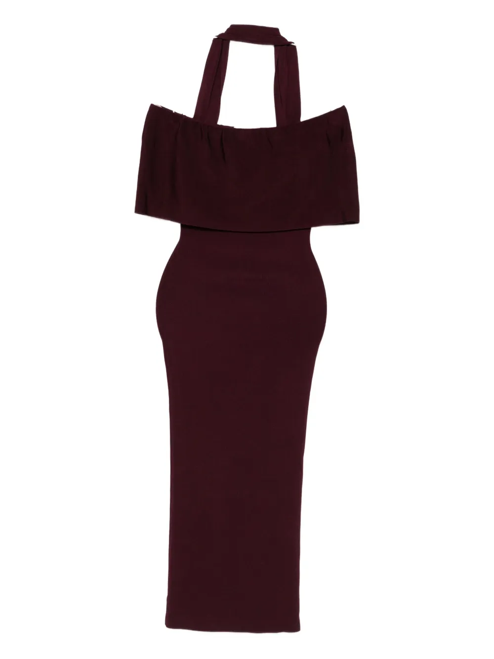 Roland Mouret Scarf Detail Midi Dress In Purple