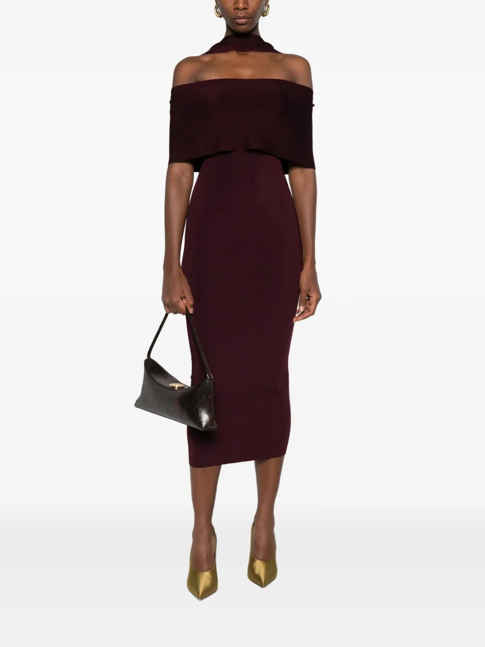 Roland Mouret halter-neck ruffled dress - Rood