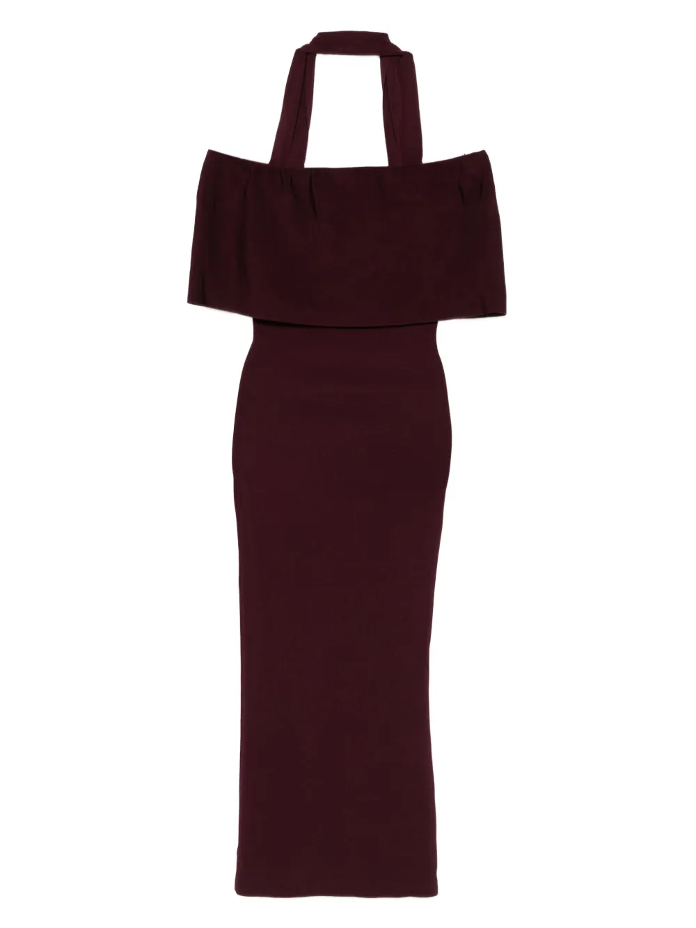 Roland Mouret Jurk met halternek en ruches Rood
