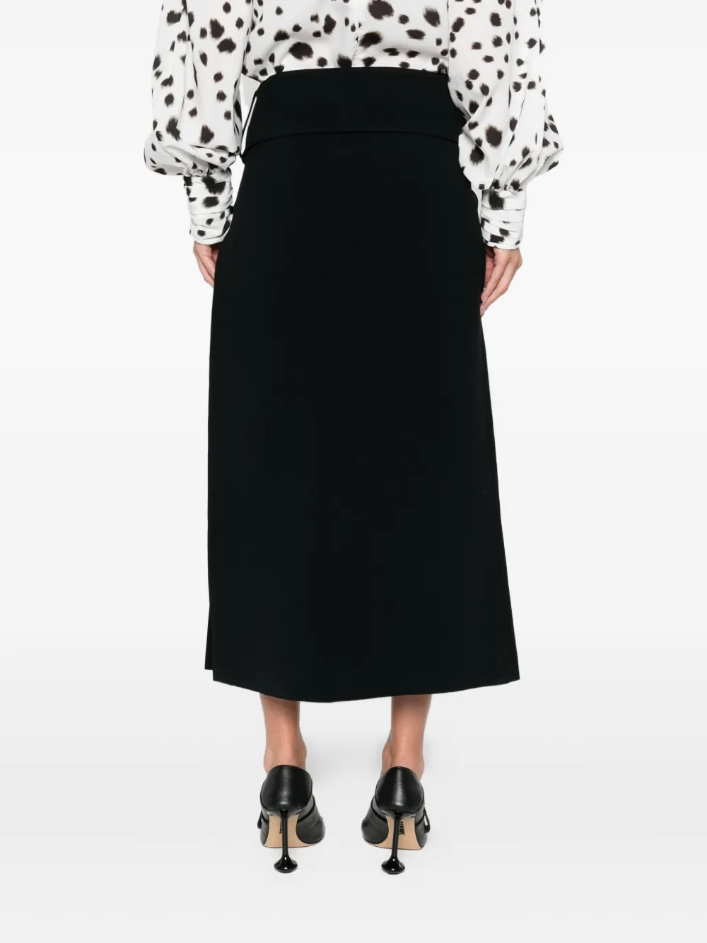 Rowen Rose Buckle Mini Skirt In Black