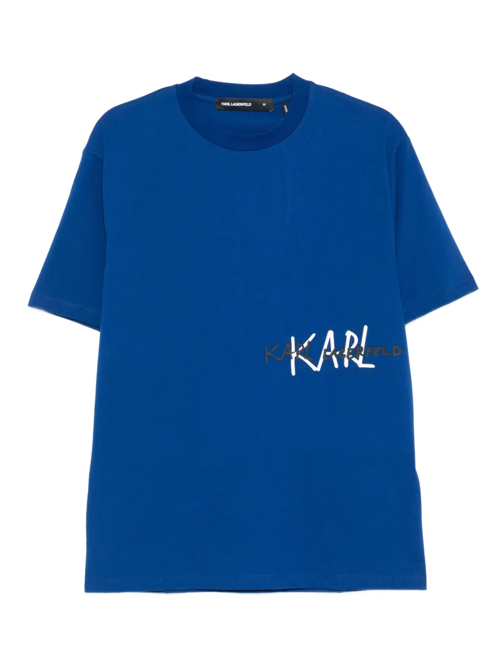 Karl Lagerfeld T-shirt met geborduurd logo Blauw