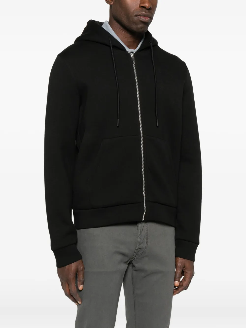 Karl Lagerfeld Zip-up Hoodie In Black