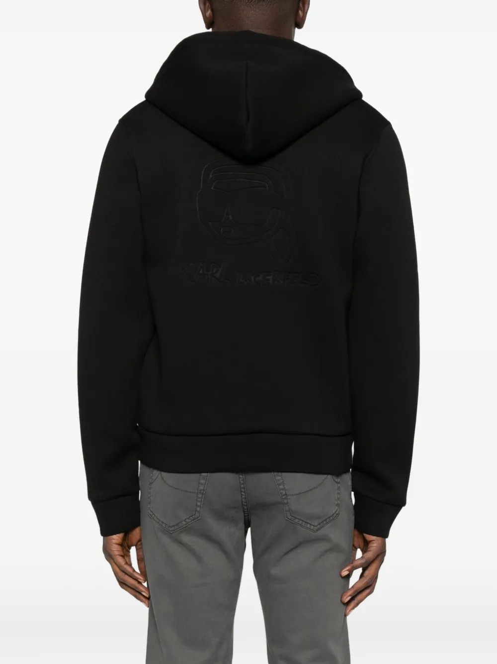 Karl Lagerfeld Zip-up Hoodie In Black