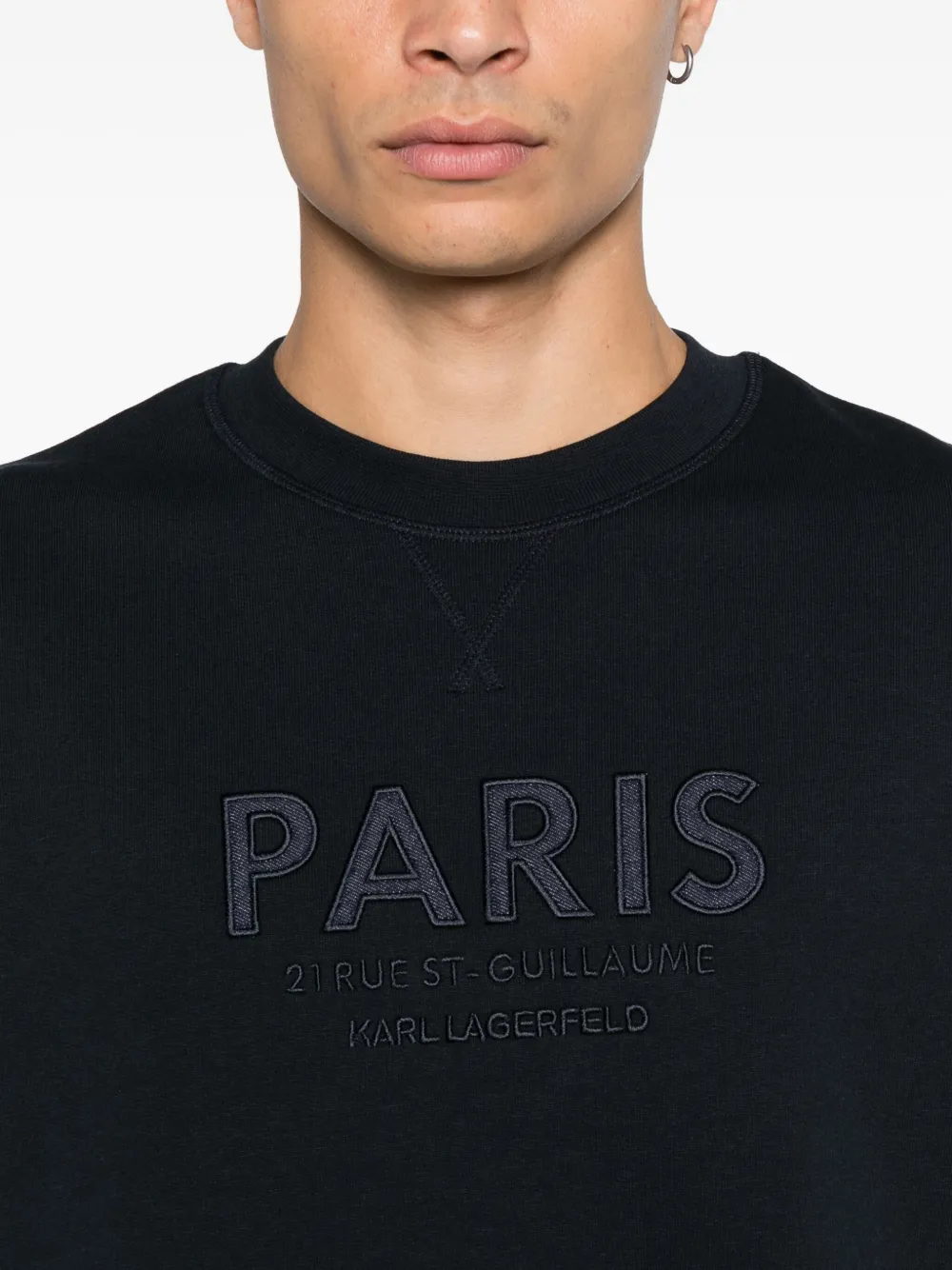 Karl Lagerfeld Sweater met borduurwerk Blauw