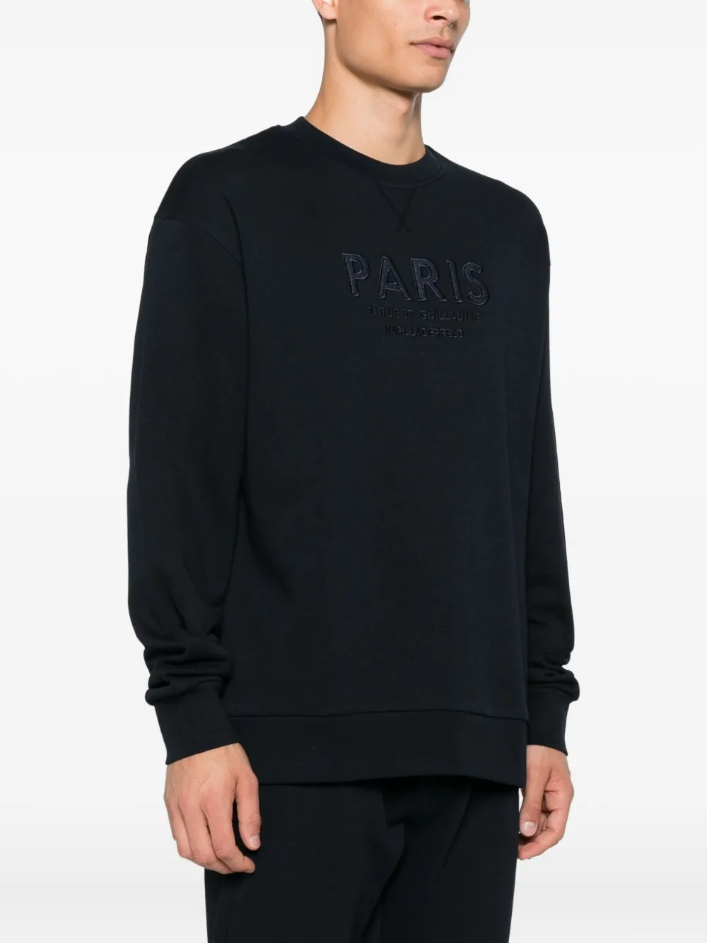 Karl Lagerfeld Sweater met borduurwerk Blauw