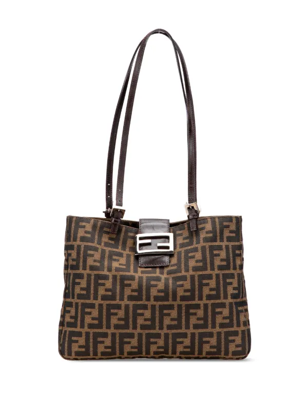 Fendi Pre-owned 20th Century Zucca Canvas Shoulder Bag in Brown