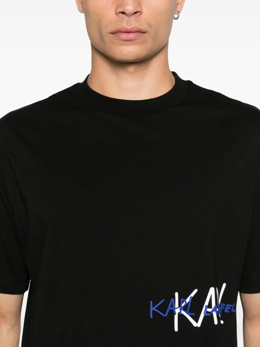 Karl Lagerfeld T-shirt met geborduurd logo Zwart