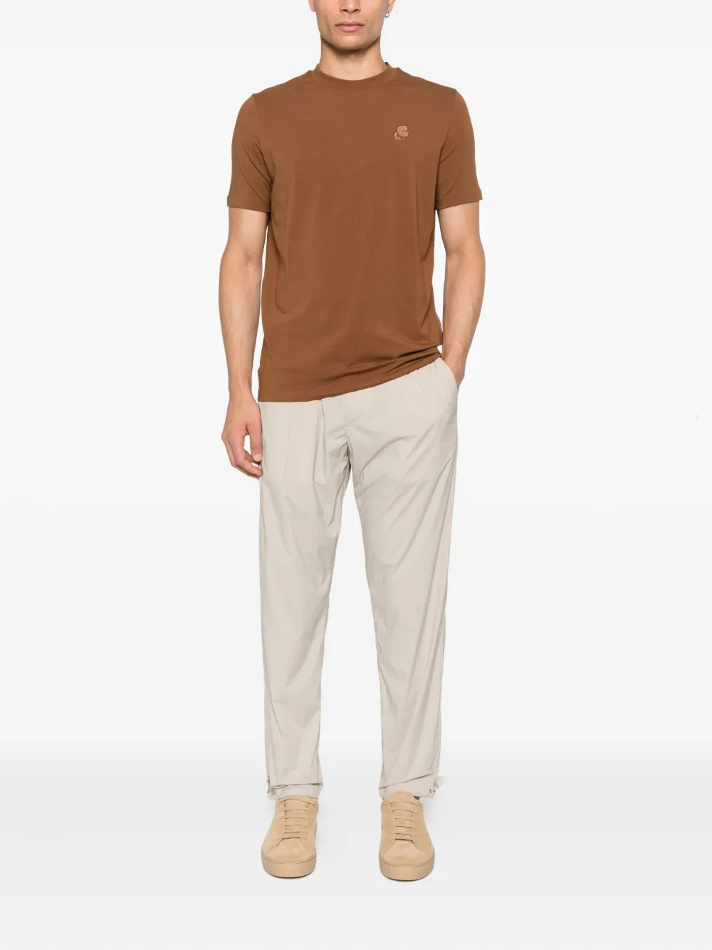 Karl Lagerfeld T-shirt met geborduurd logo - Bruin
