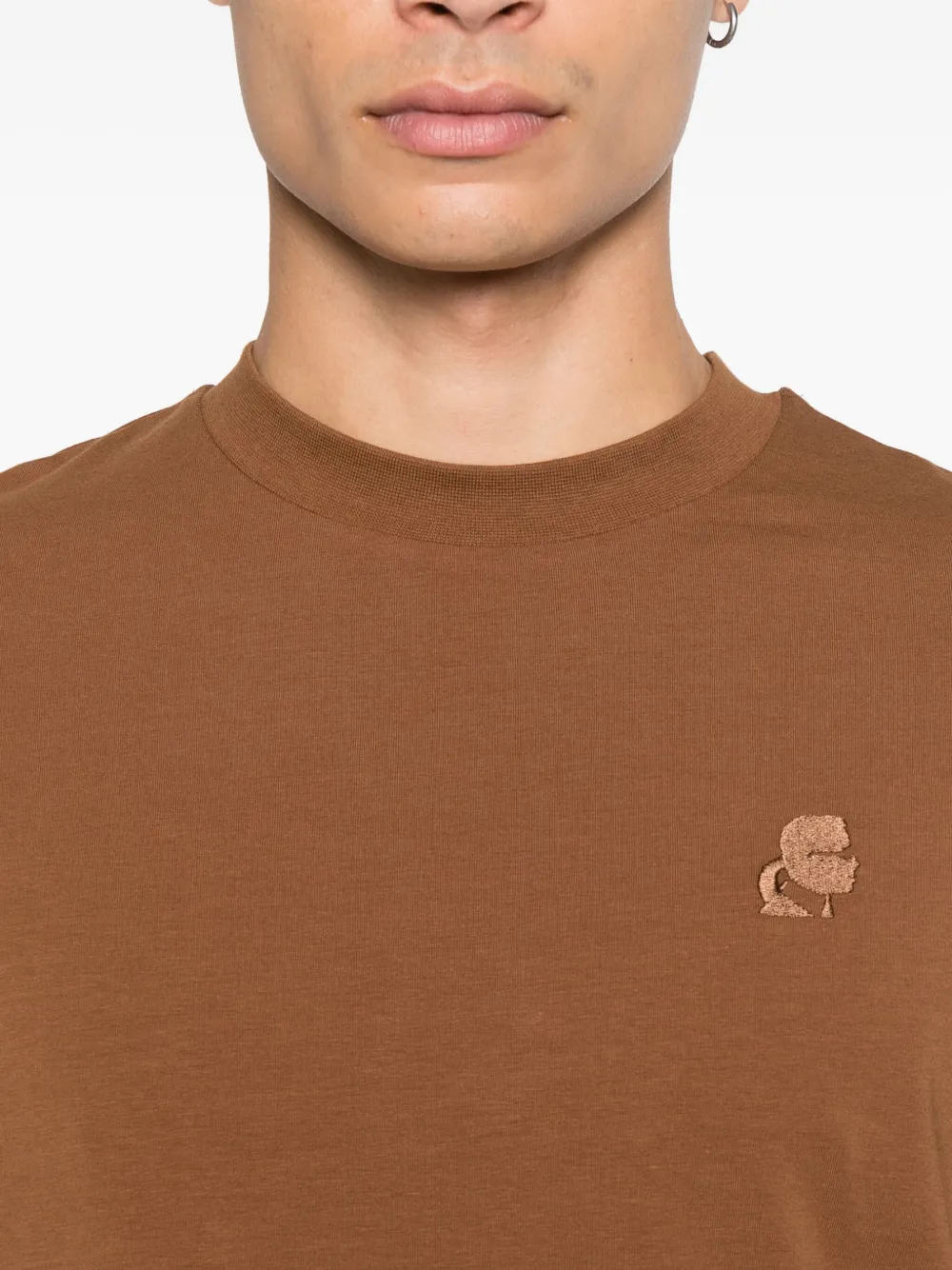 Karl Lagerfeld T-shirt met geborduurd logo Bruin