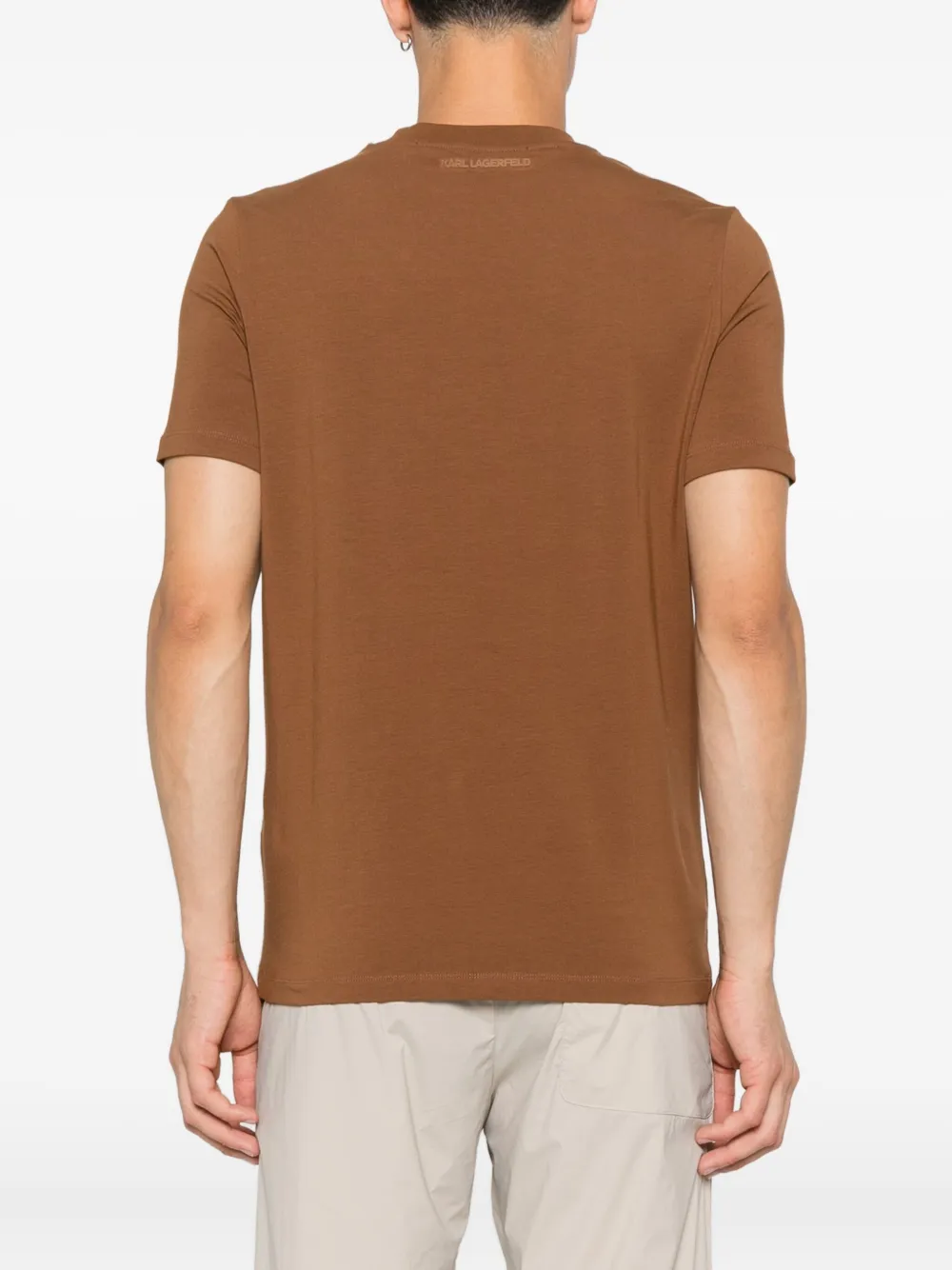 Karl Lagerfeld T-shirt met geborduurd logo Bruin