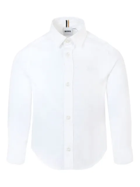 BOSS Kidswear long-sleeved logo-embroidered shirt