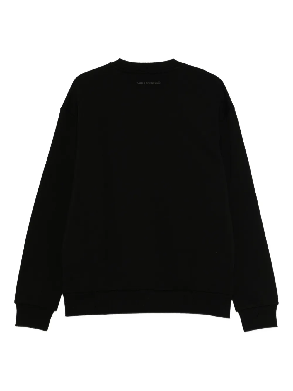 Karl Lagerfeld logo-embroidered cotton sweatshirt - Zwart