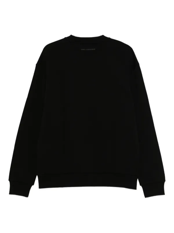 Karl Lagerfeld logo-embroidered Cotton Sweatshirt Black FARFETCH PH