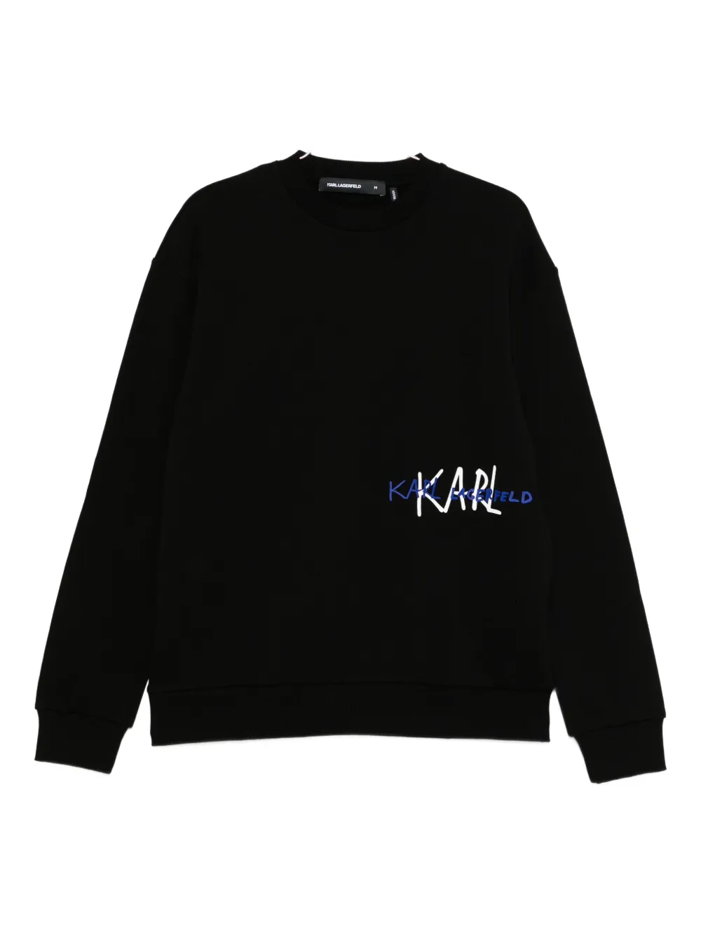 Karl Lagerfeld Logo-embroidered Cotton Sweatshirt In Black