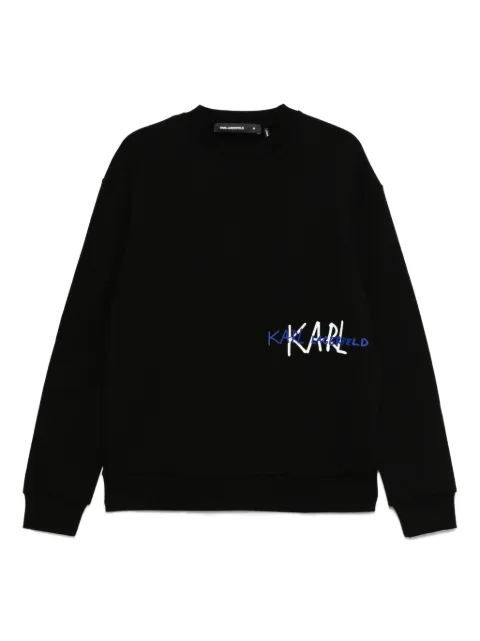 Karl Lagerfeld sudadera de algodón con logo bordado