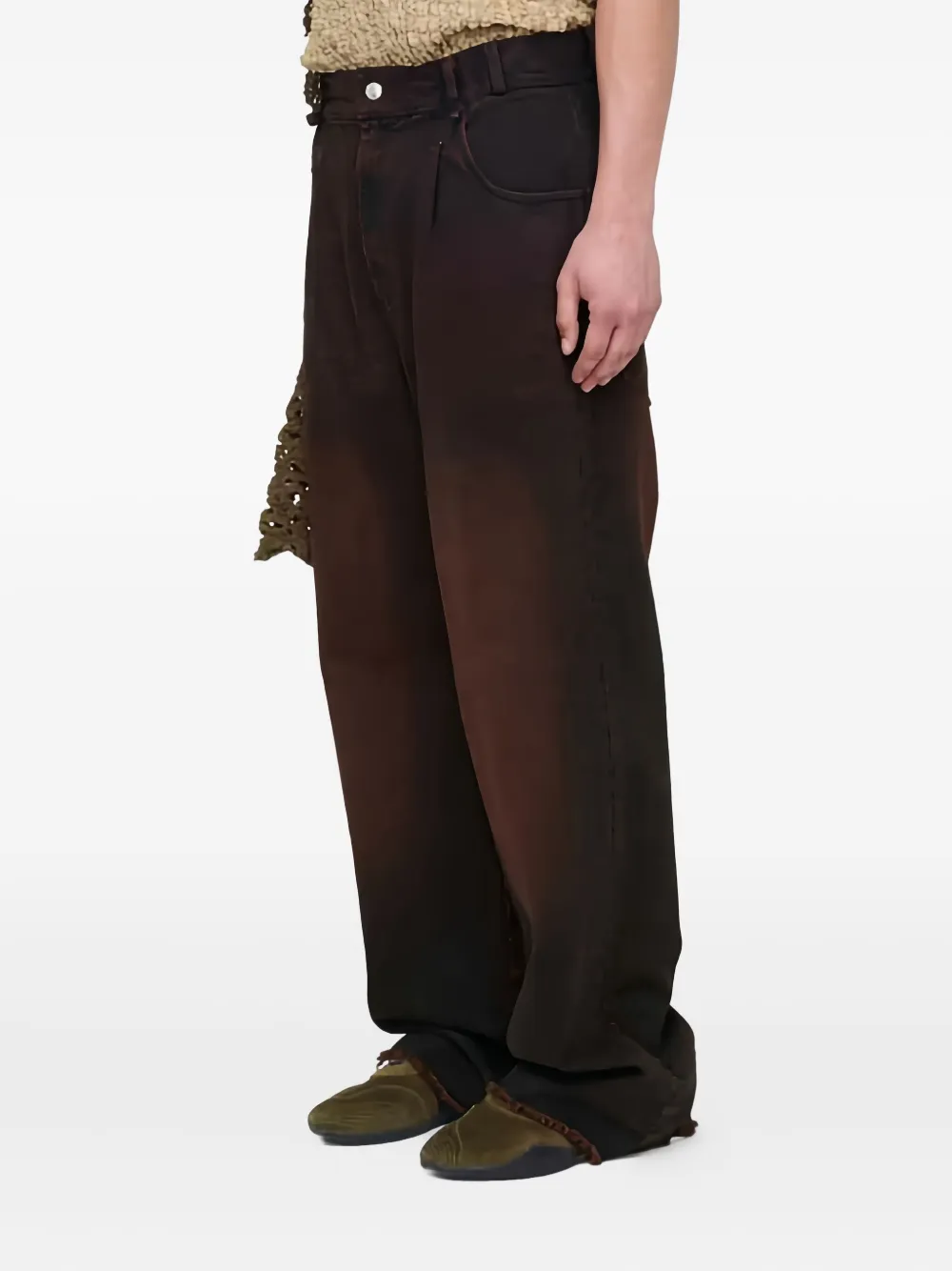 Song For The Mute Les Olympiades geplooide jeans Bruin