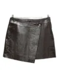 STAND STUDIO crocodile-effect asymmetric skirt - Brown