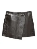 STAND STUDIO crocodile-effect asymmetric skirt - Brown