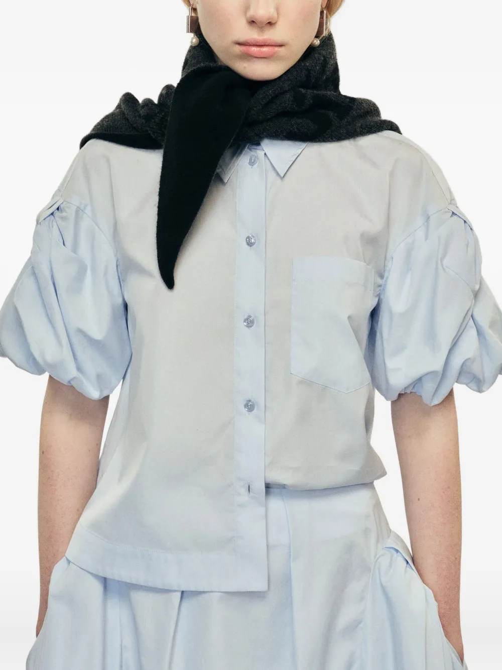 Simone Rocha logo-embroidered scarf - Zwart
