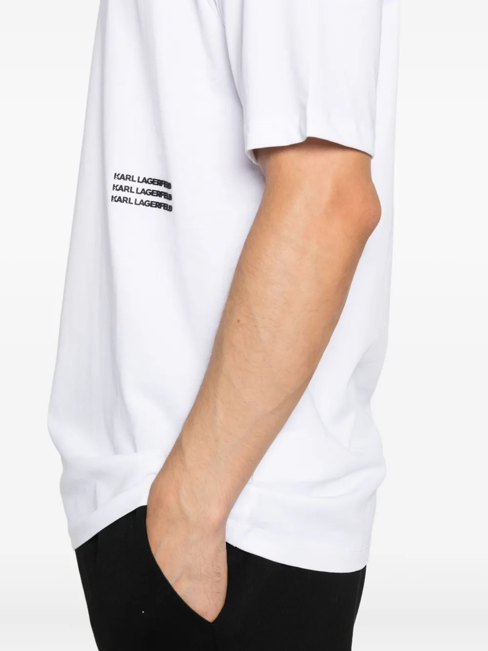 Karl Lagerfeld T-shirt met logoplakkaat Wit