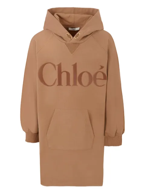 Chloé Kids logo-embroidered hooded dress