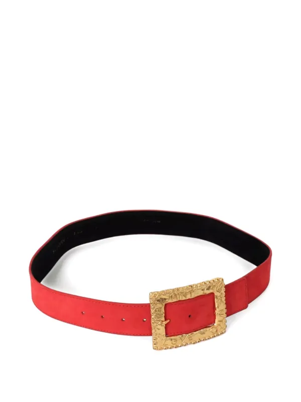 Saint Laurent Pre-Owned Love Suede Belt Red FARFETCH JO