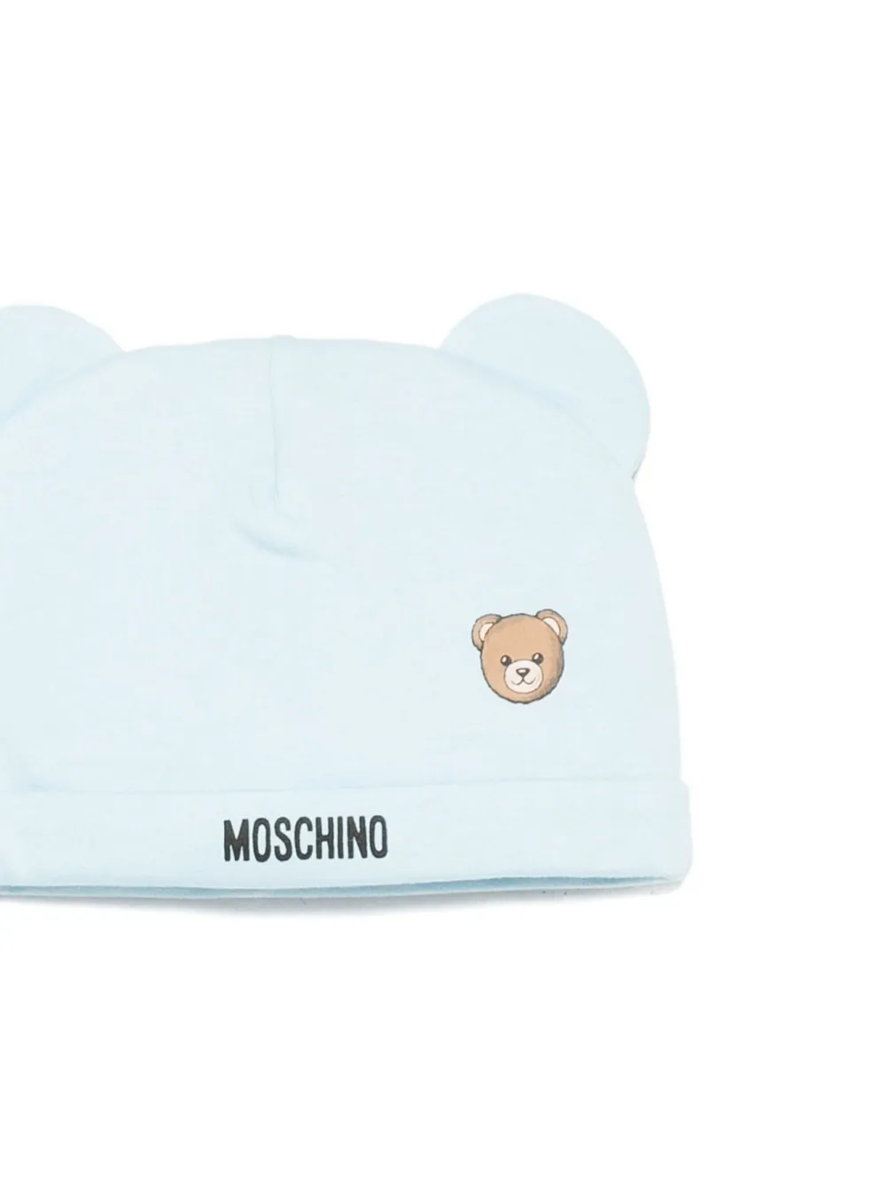 Moschino Kids Romper muts en slabbetje Blauw