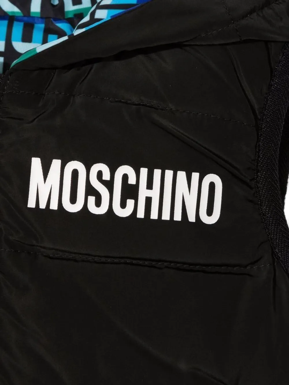Moschino Kids logo-print quilted gilet Zwart