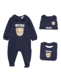 Moschino Kids teddy bear-print babygrow set - Blue