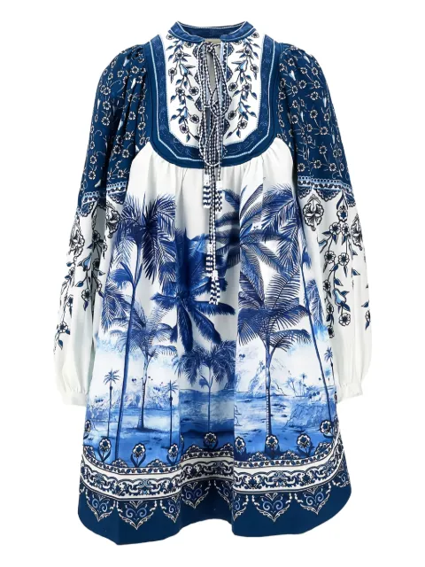 FARM Rio palm-tree print mini dress