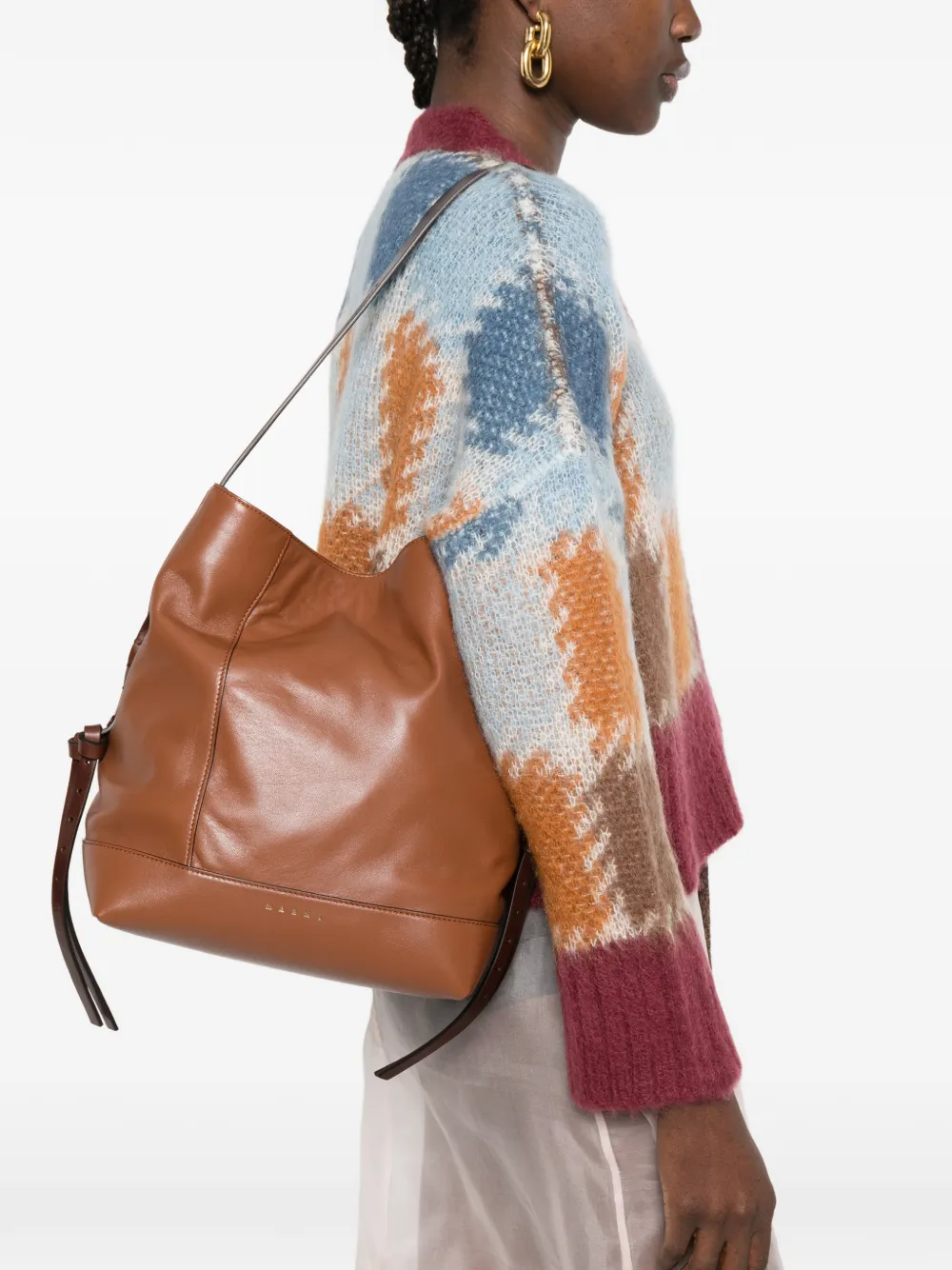 Marni Pod 2.0 kleine schoudertas Bruin
