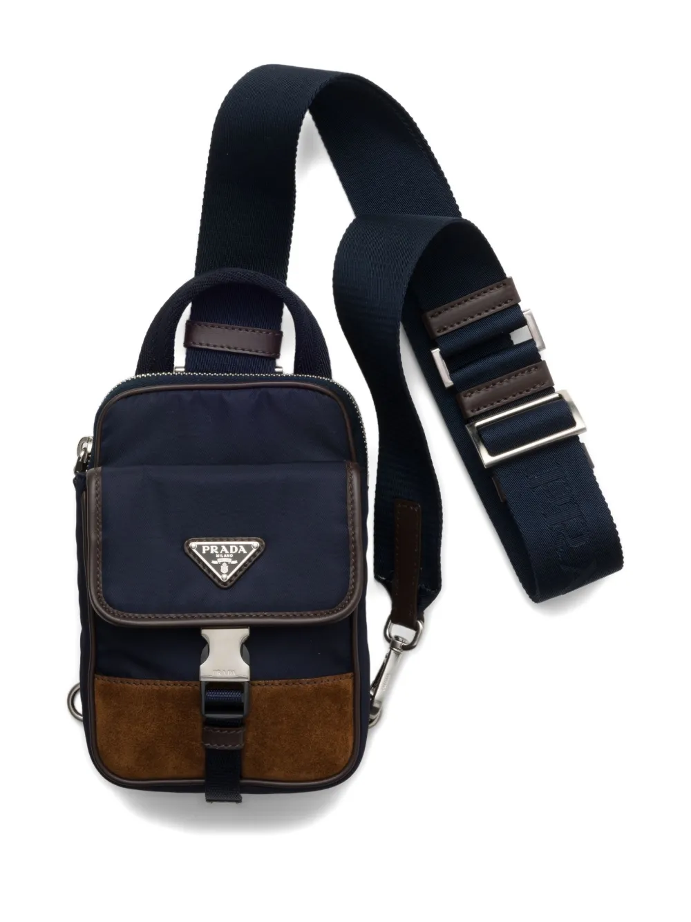 Prada Re-Nylon schoudertas met logo Blauw