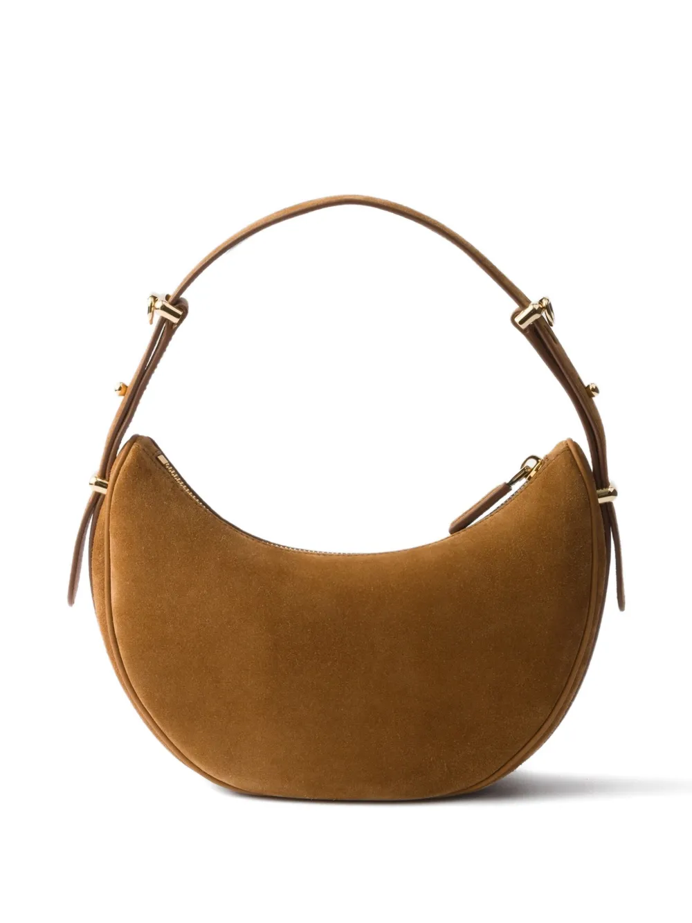 Prada Arqué suede shoulder bag Bruin