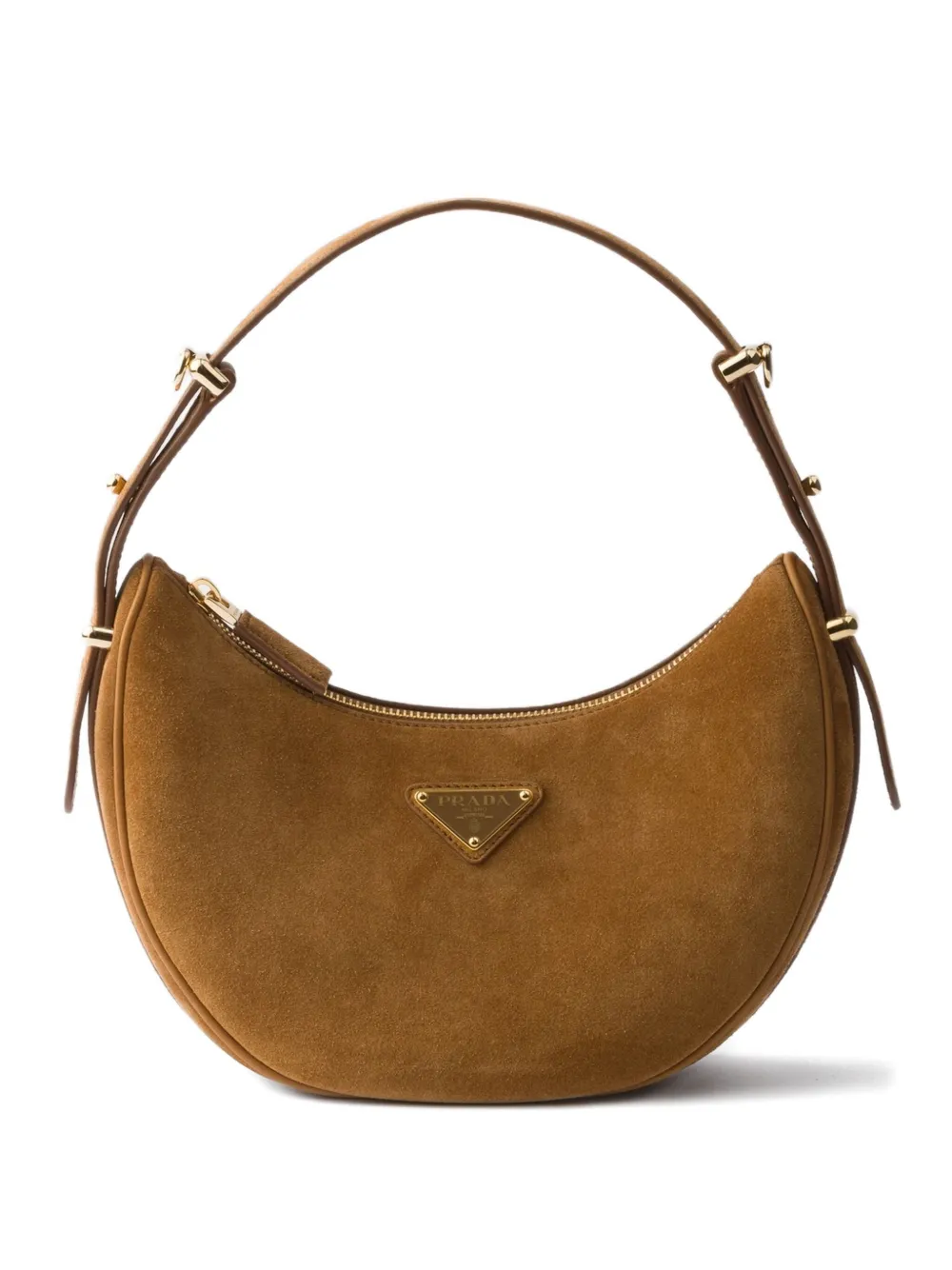 Prada Arqué suede shoulder bag Bruin