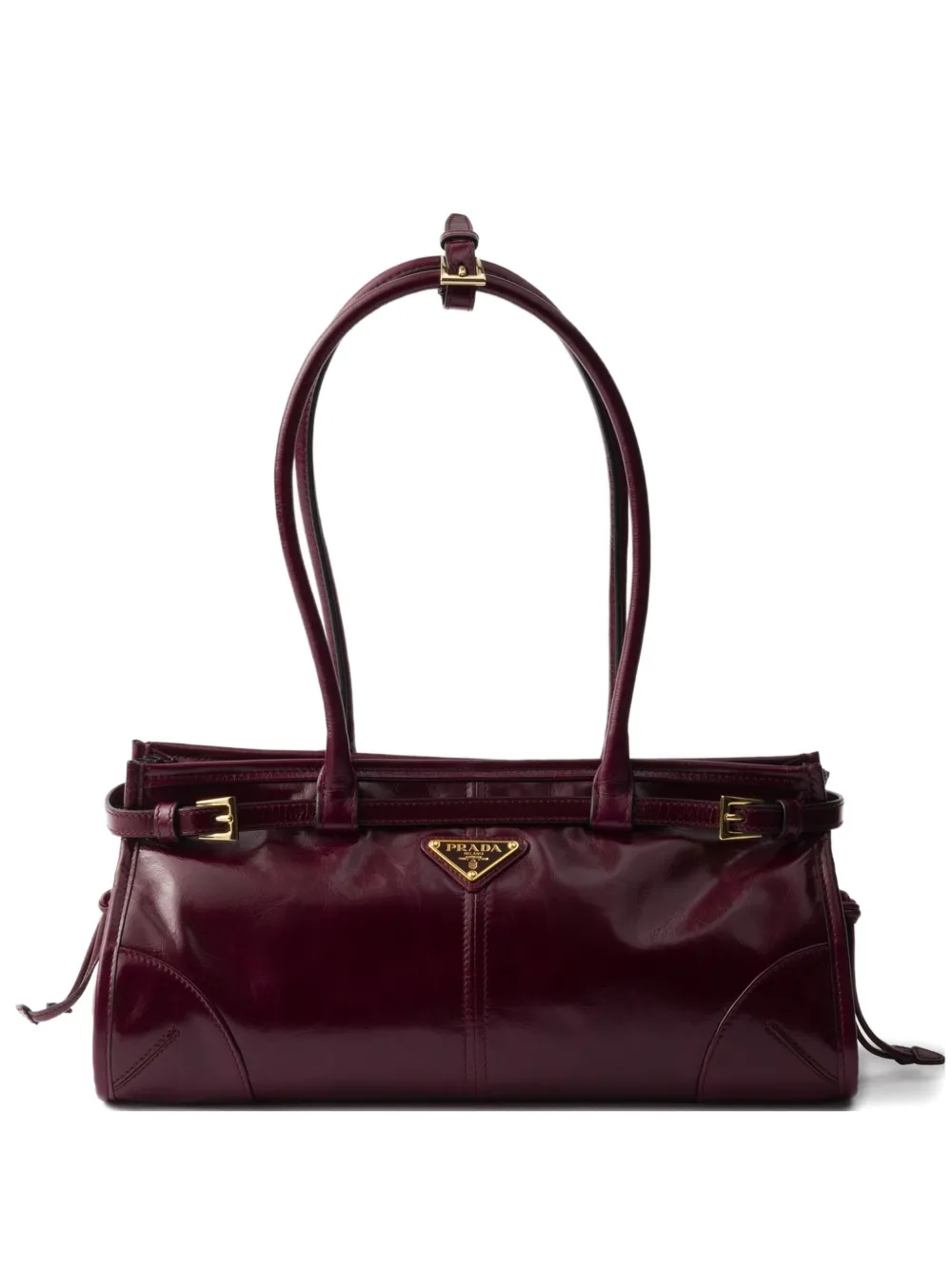 Prada medium Bonnie leather handle tote bag Rood