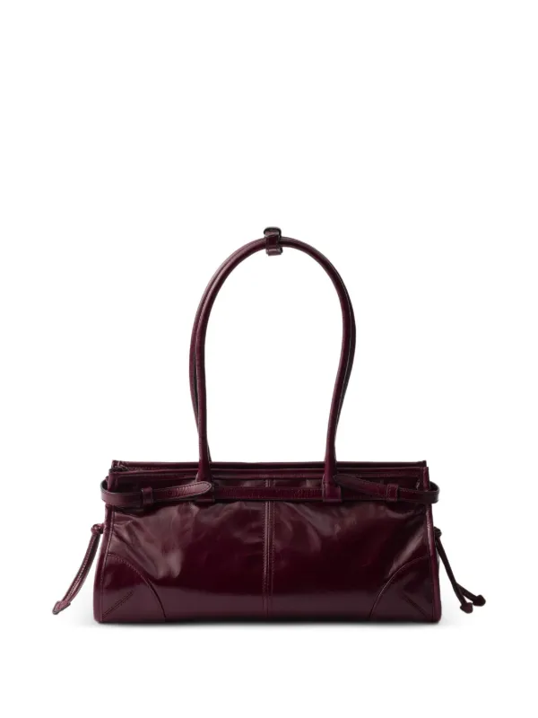 Prada Bonnie レザーハンドバッグ M | レッド | FARFETCH JP