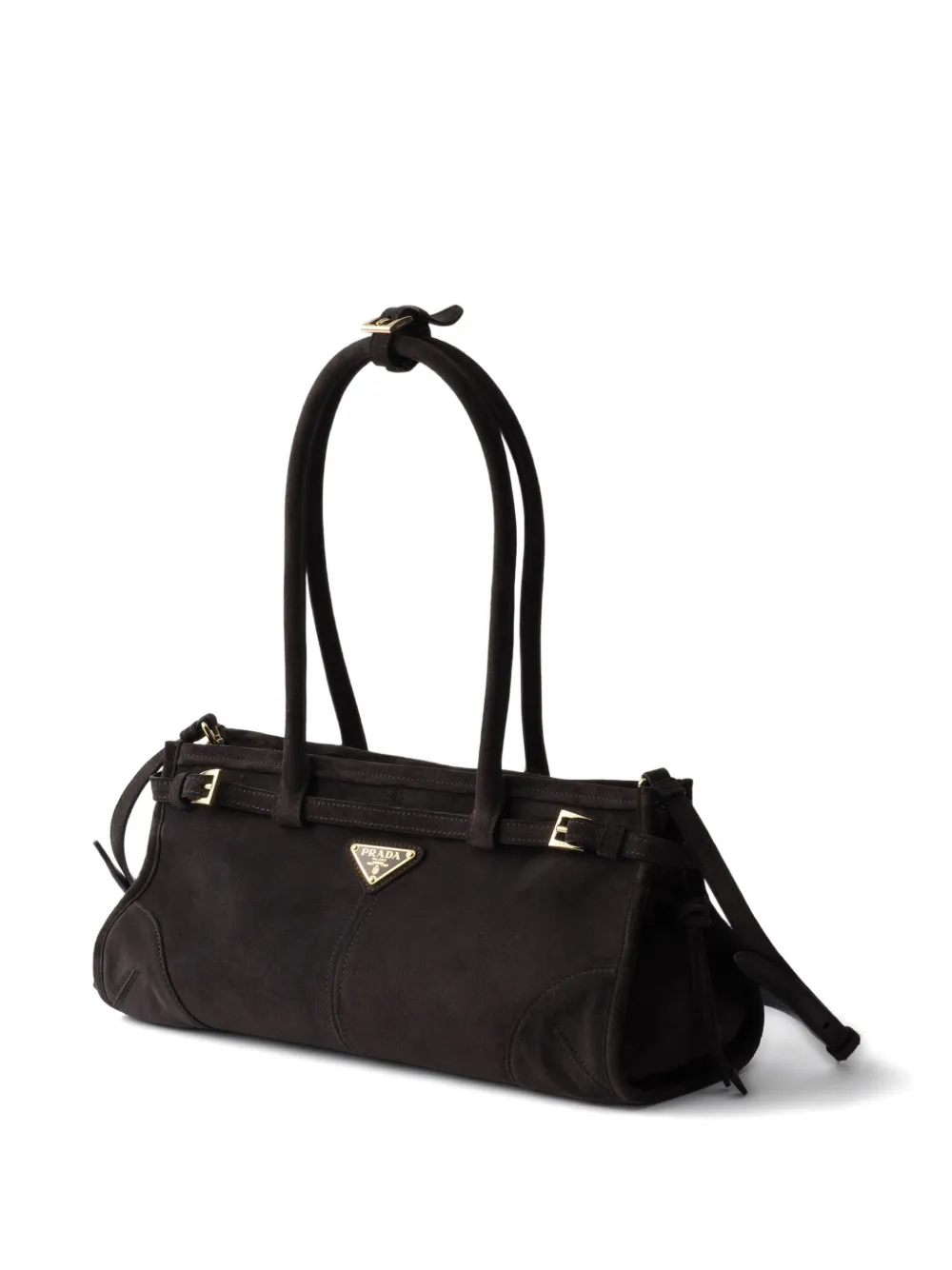 Prada suede drawstring tote bag Zwart