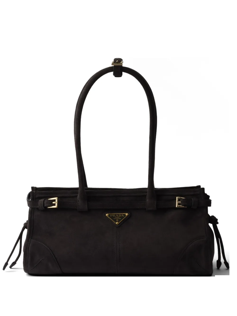 Prada suede drawstring tote bag - Nero